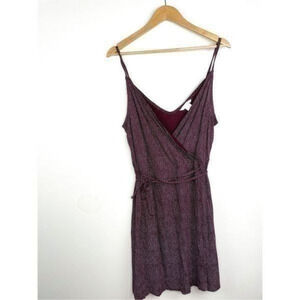 H&M Burgundy Polka Dot Wrap Dress Size M